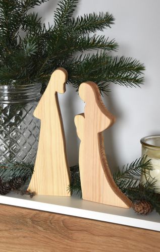Drewniane figurki Świętej rodziny