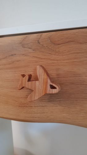 Gałka drewniana jesionowa - samolot